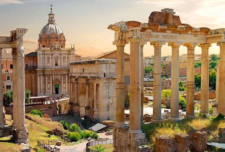 Roman ruins in Rome, Italy